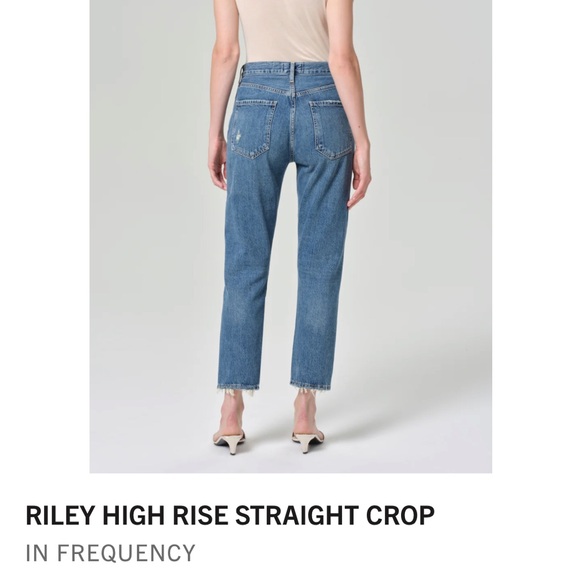 Agolde Riley High Rise Straight Crop - Picture 2 of 7